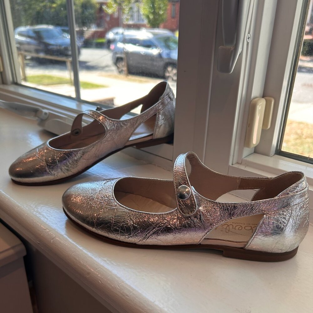 beberlis pink rose pink shiny leather flats